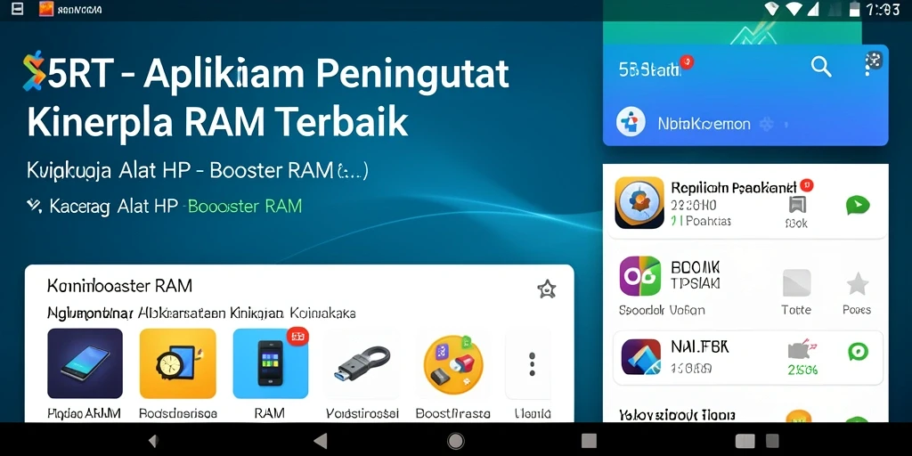 Antarmuka aplikasi 5RT yang intuitif dengan fitur Booster RAM yang ampuh.