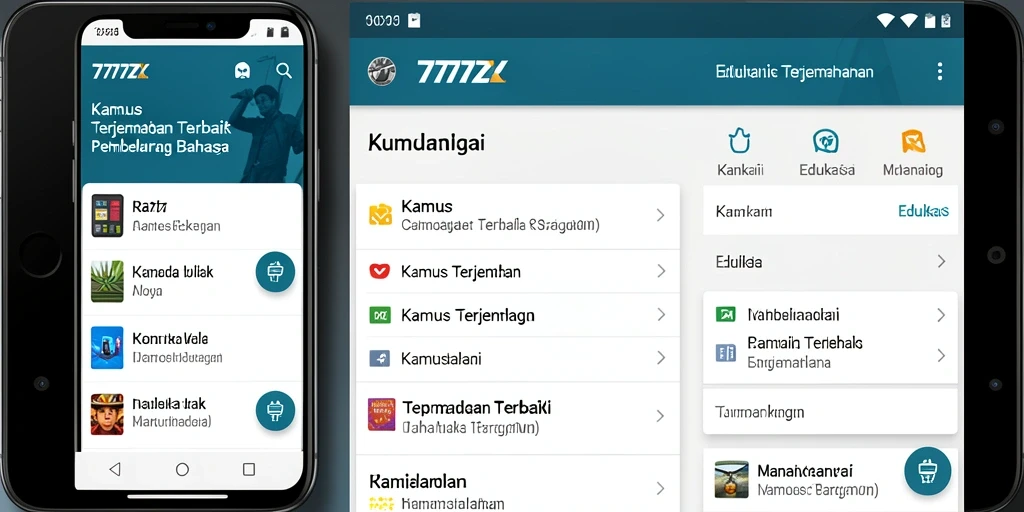 Tampilan antarmuka 777ZX yang modern dan fungsional untuk terjemahan bahasa.