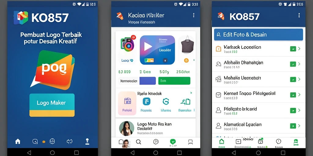 Antarmuka pengguna aplikasi KO857 yang intuitif dan modern.