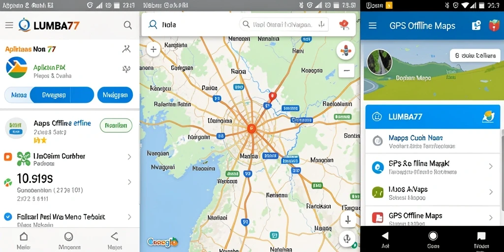 Antarmuka LUMBA77 yang intuitif untuk GPS Offline Maps.