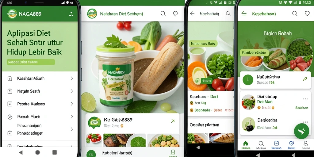 Tampilan antarmuka aplikasi NAGA889 untuk Diet Sehat yang menarik dan mudah digunakan.