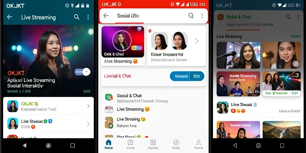 Tampilan antarmuka OKJKT yang menarik saat Live Streaming.