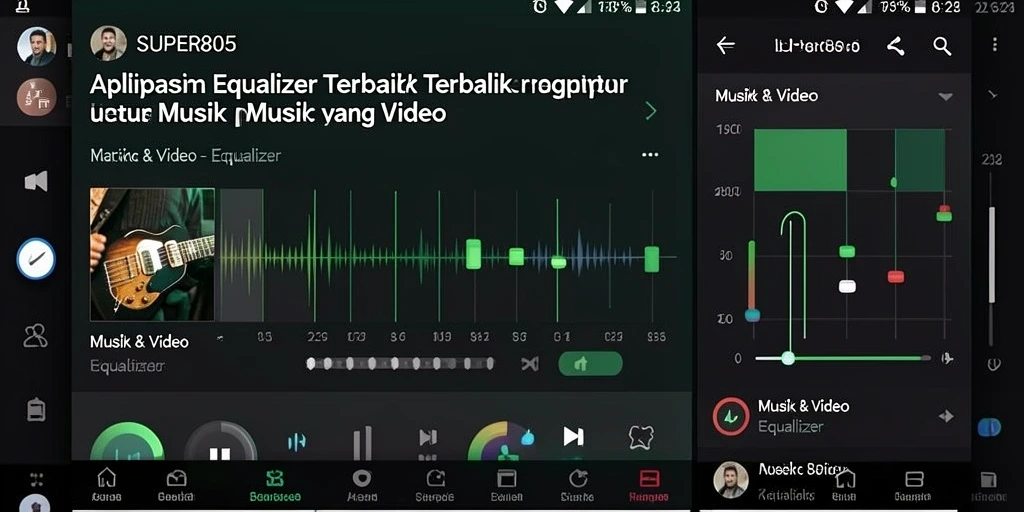 Antarmuka pengguna <strong>SUPER805</strong> yang memudahkan pengaturan Equalizer.