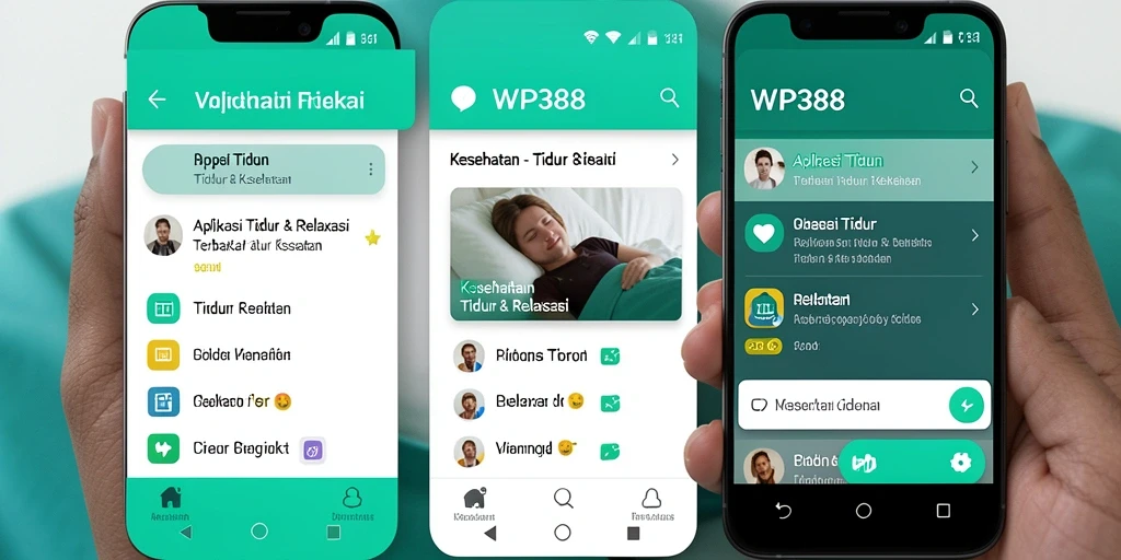 Tampilan utama WP888 dengan fitur tidur dan relaksasi yang menarik.